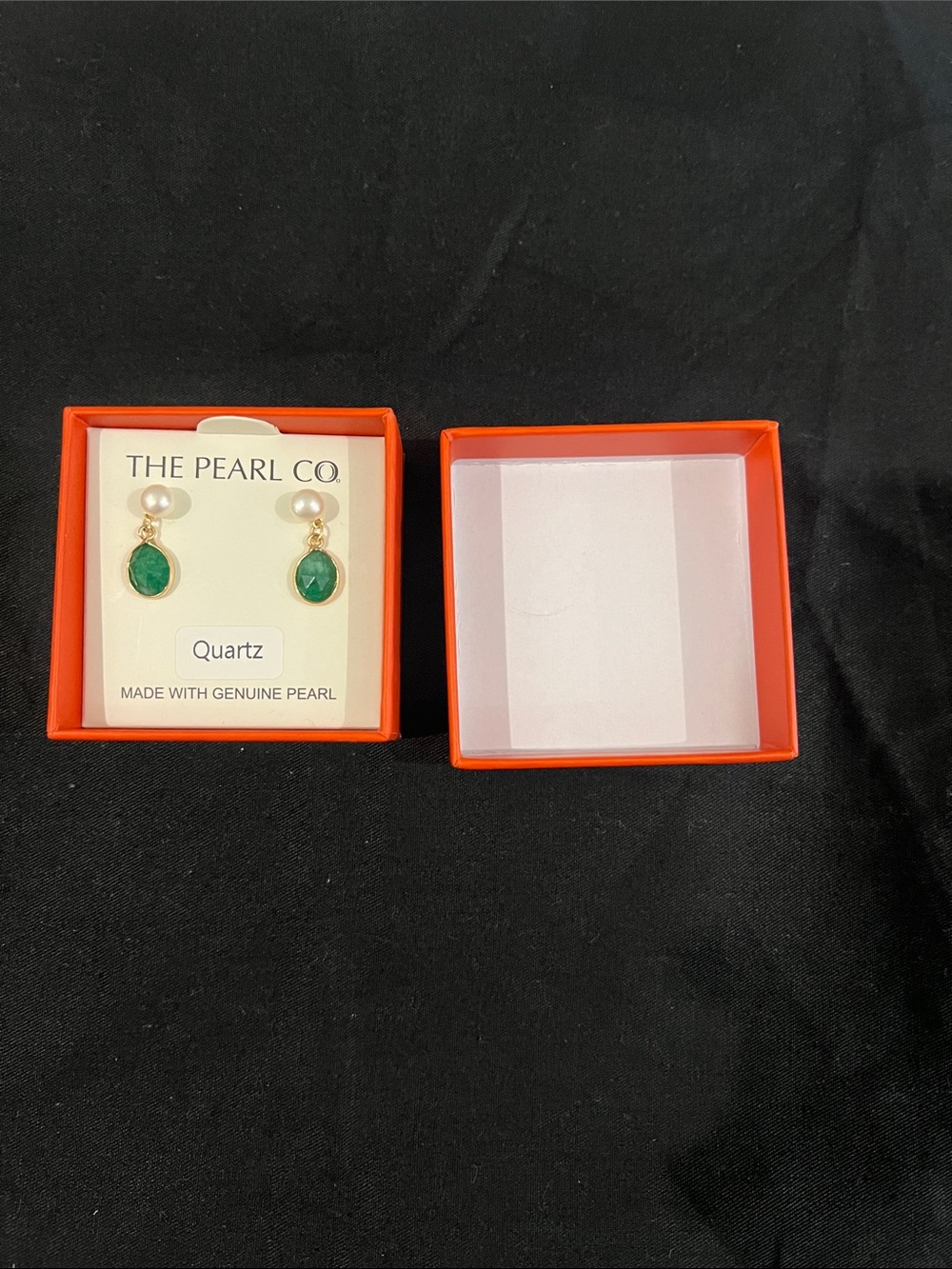 New Quartz & Genuine Pearl Drop Earrings